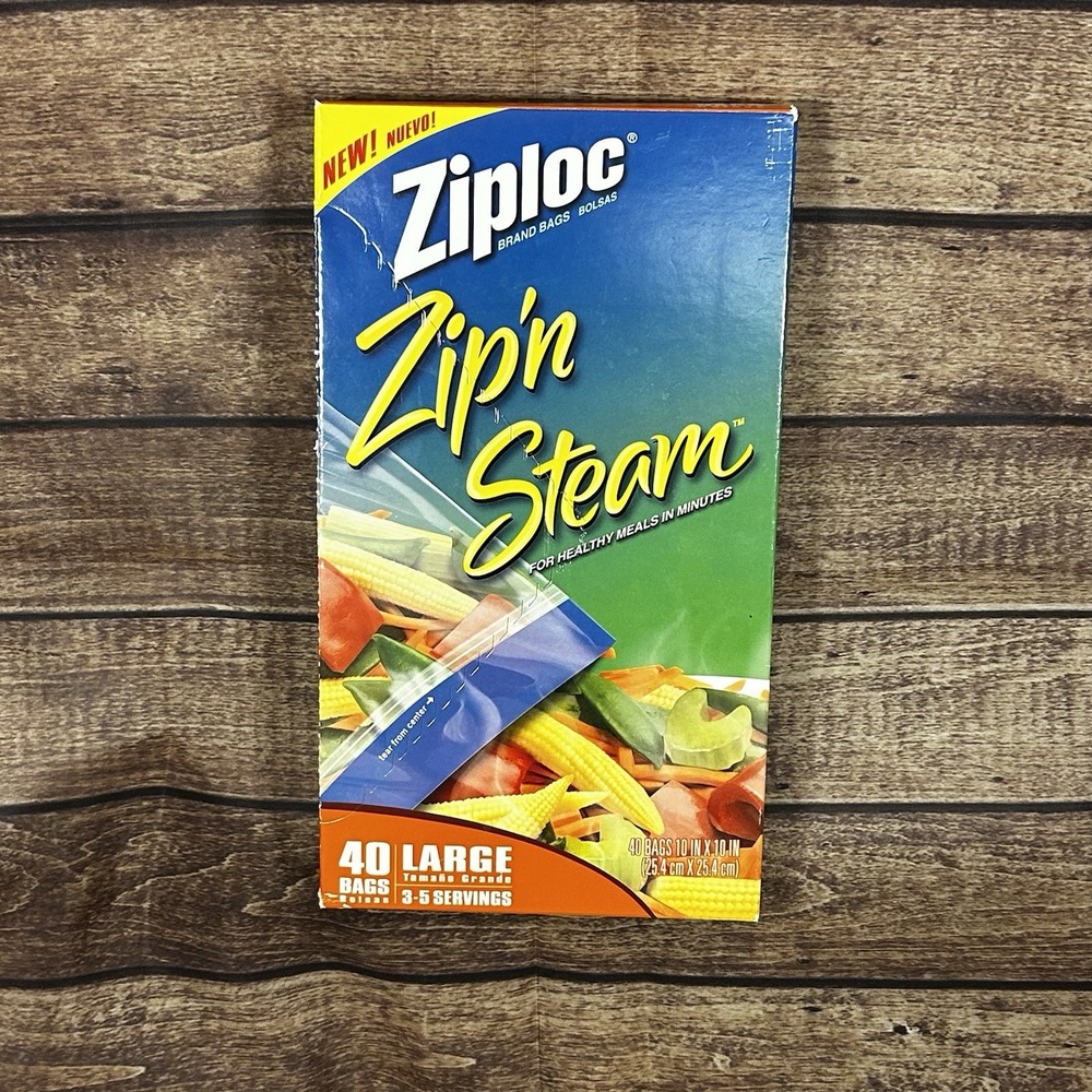 Ziploc Zip-n Steam‎ Cooking Bags 40 Bags Large 4-5 Servings (29 bags left)